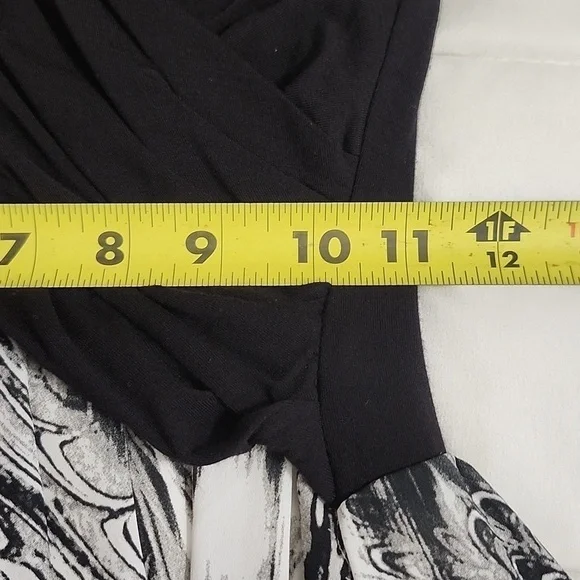 Bailey 44 NWOT XS Grumeti River Maxi Dress High Low Black White Graphic Ruched - Picture 13 of 15